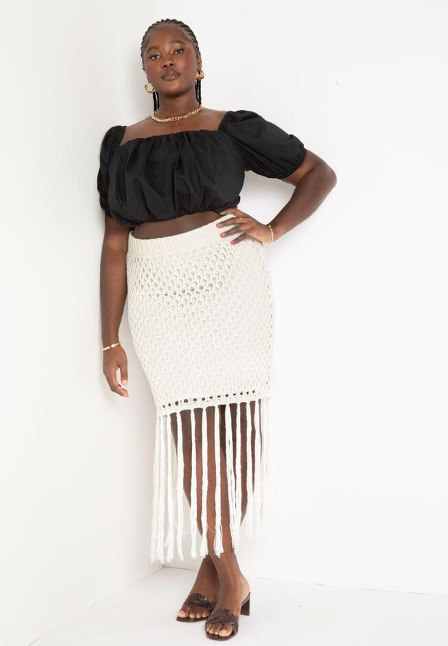 Netted Maxi Skirt, VANILLA ICE, hi-res image number null