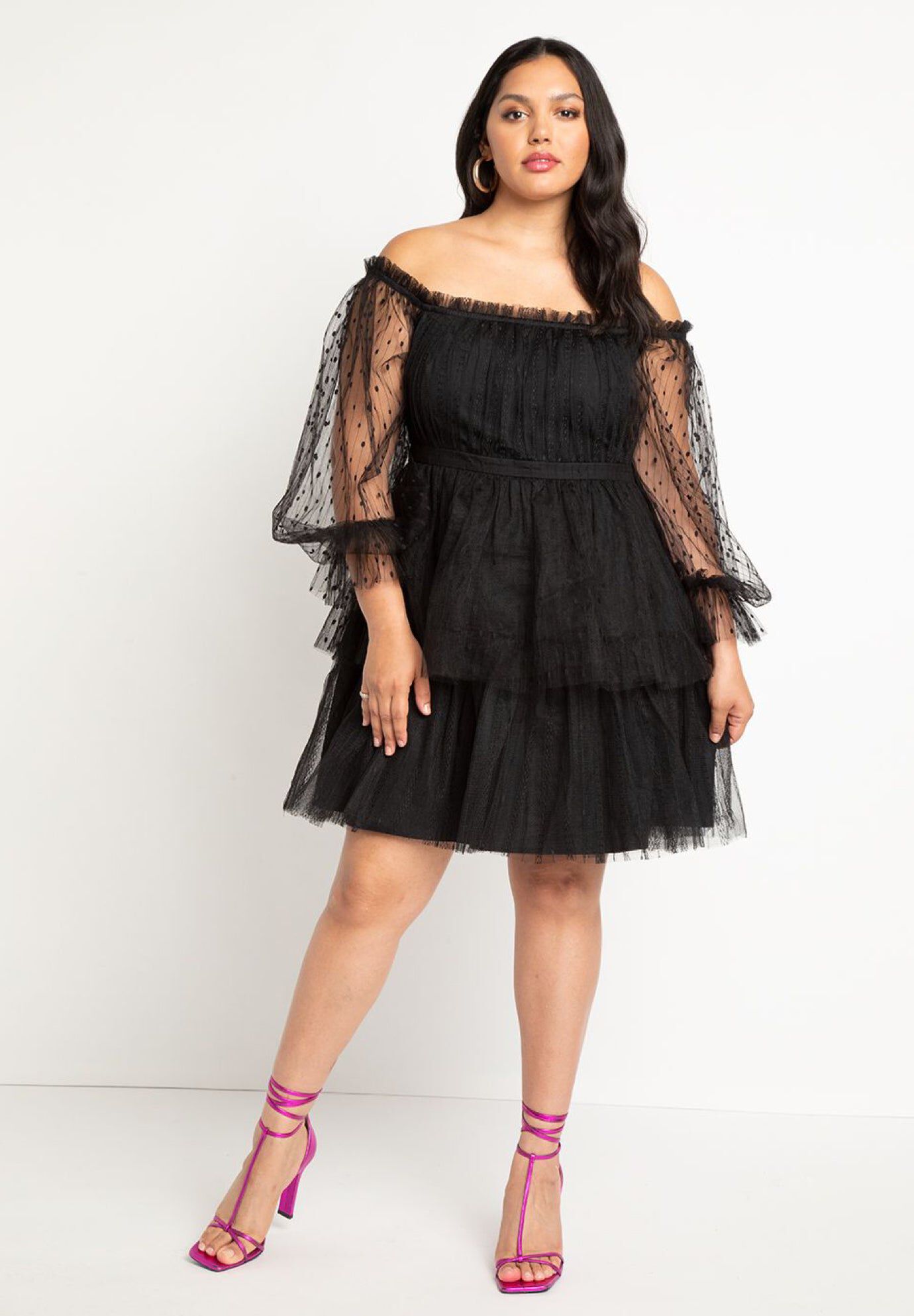 Mixed Tulle Mini Dress | Fullbeauty Outlet