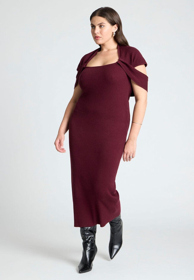 Cape Dress, BURGUNDY, hi-res image number null
