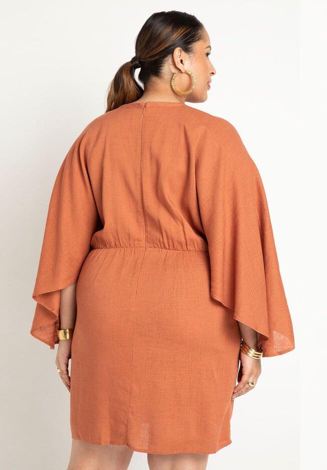 Draped Linen Dress, , on-hover image number null
