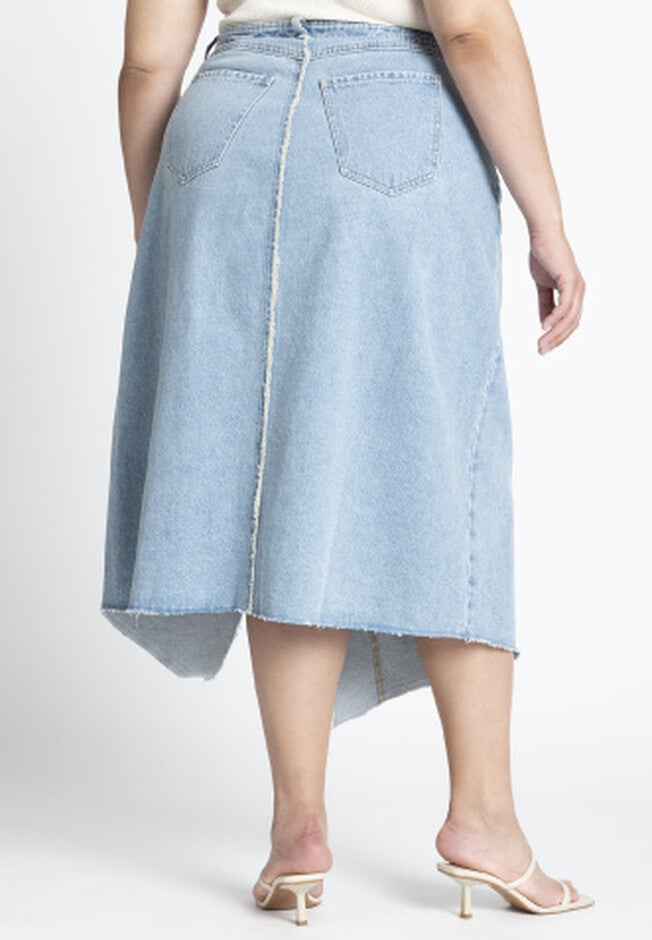 Deconstructed Denim Skirt, LIGHT WASH, alternate image number null