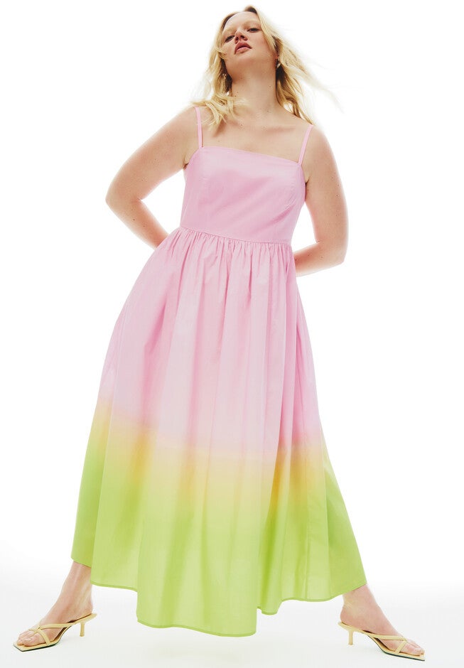 Ombre Flare Skirt Maxi Dress, CRYSTAL ROSE, alternate image number null