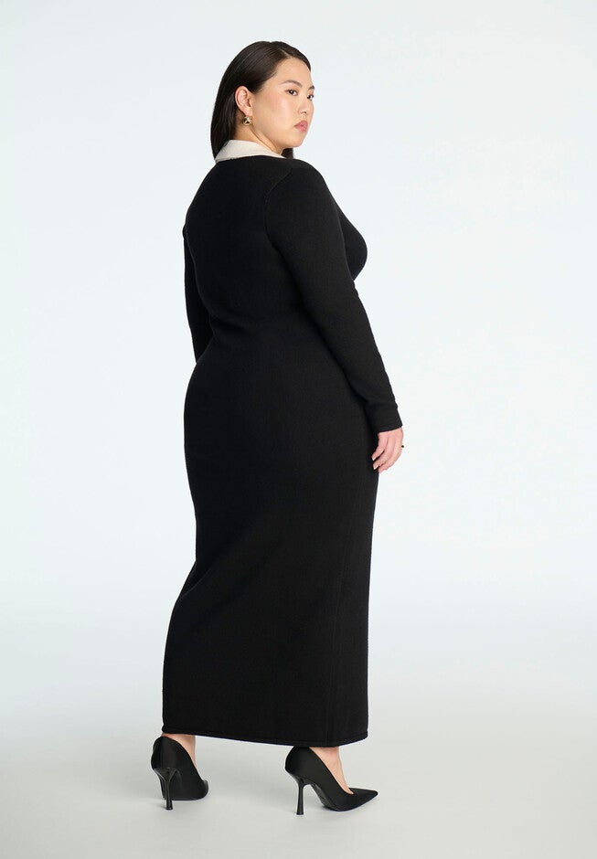 Sweetheart Sweater Dress, BLACK WHITE, on-hover image number null