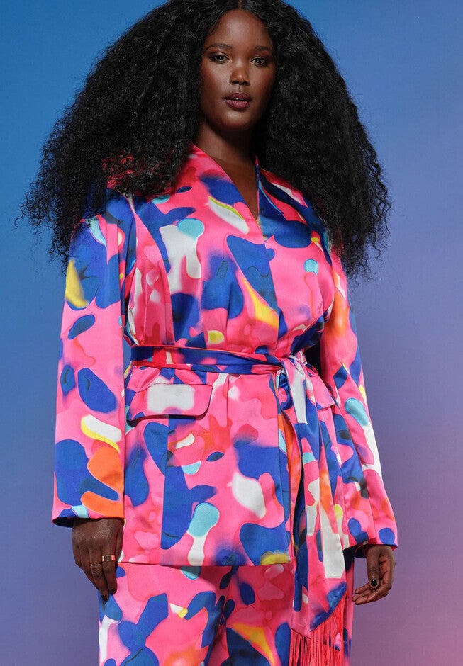 Printed Blazer, , alternate image number null