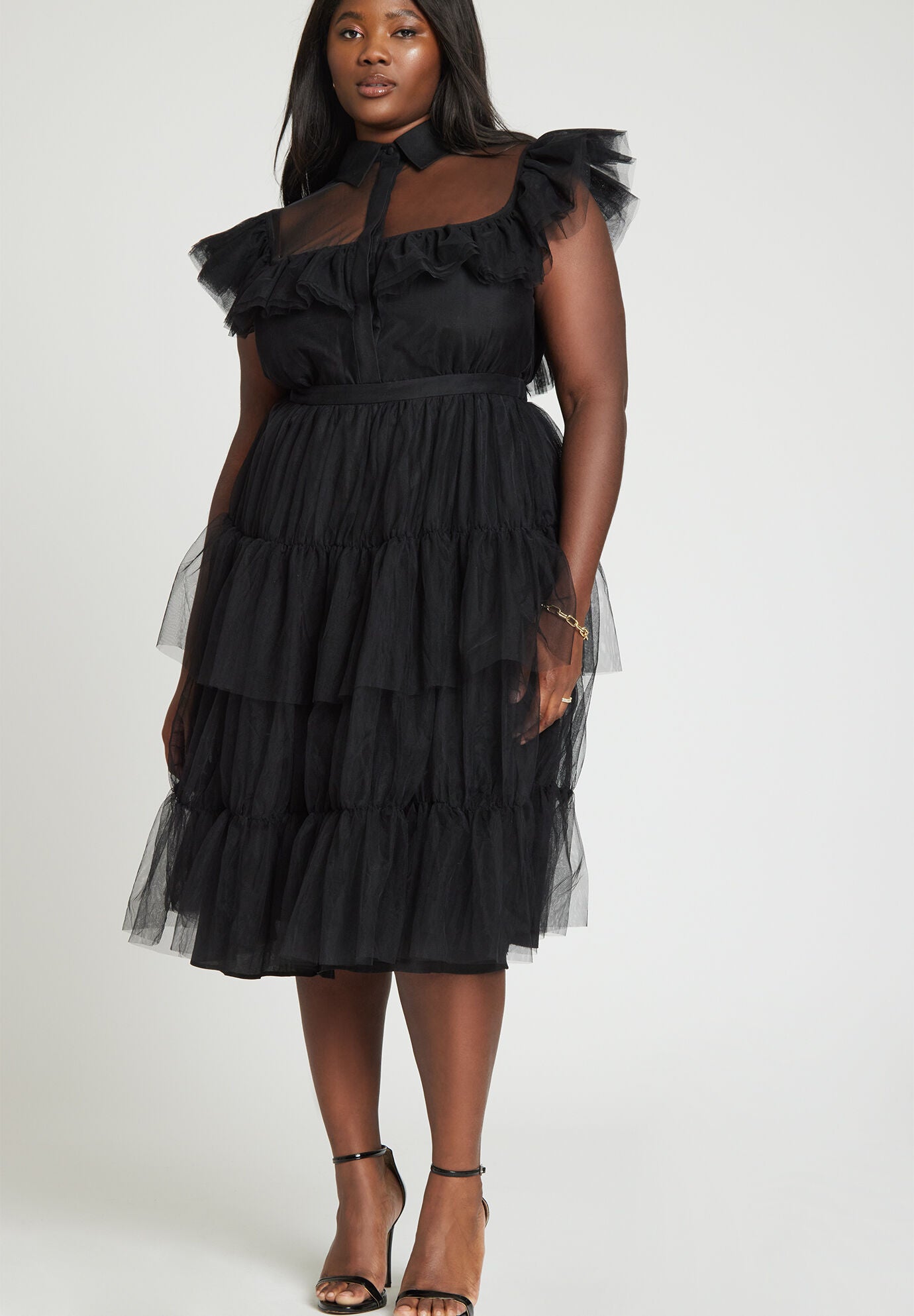 Dramatic Ruffle Midi Dress Fullbeauty Outlet