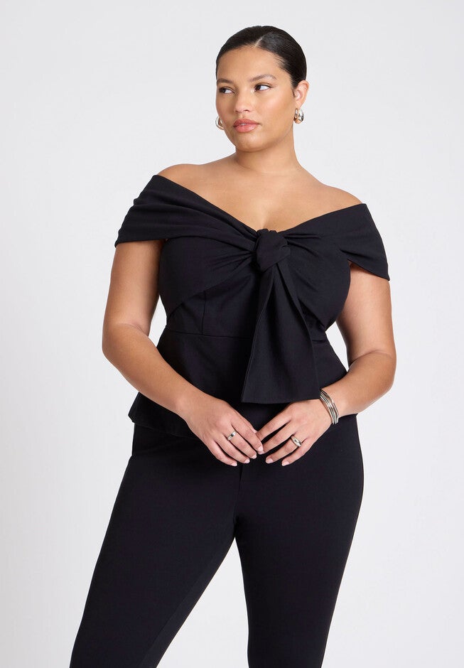 Twisted Bow Top, BLACK ONYX, hi-res image number null