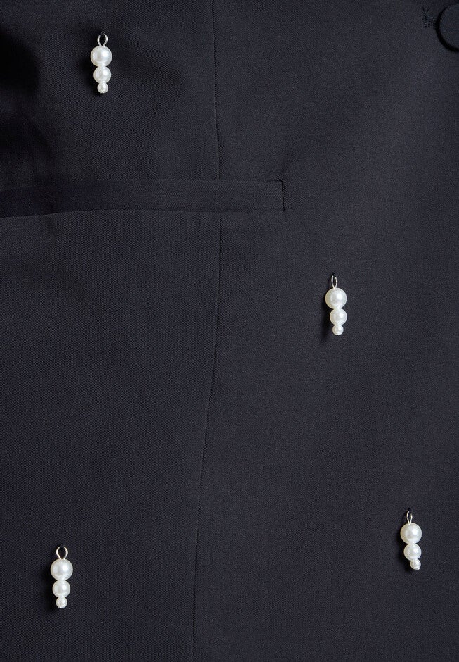 Pearl Detail Blazer, BLACK, alternate image number null