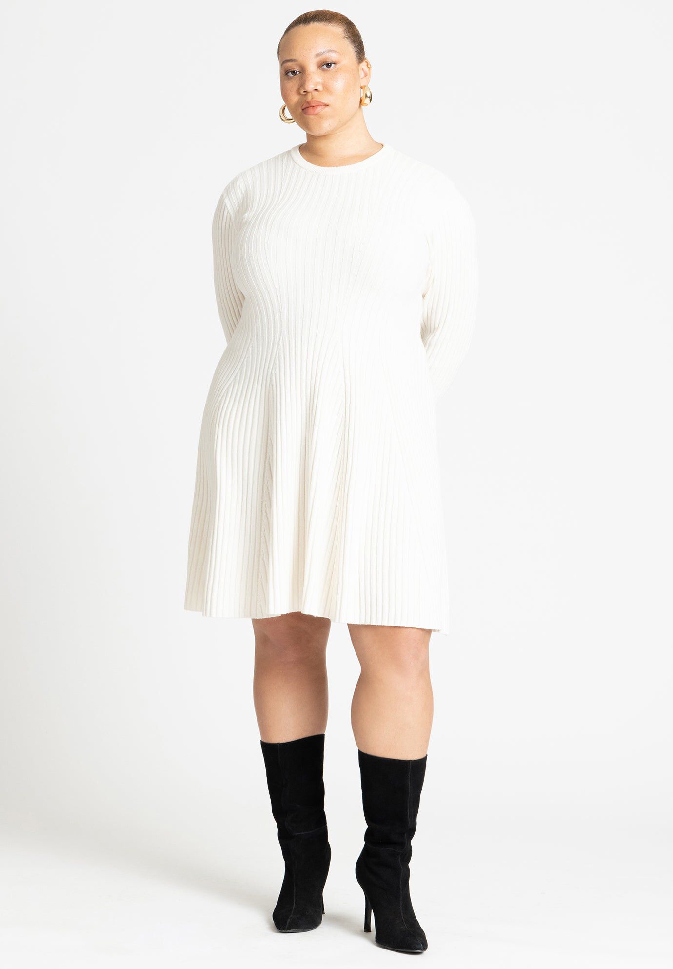Mini Rib Fit & Flare Dress | Fullbeauty Outlet
