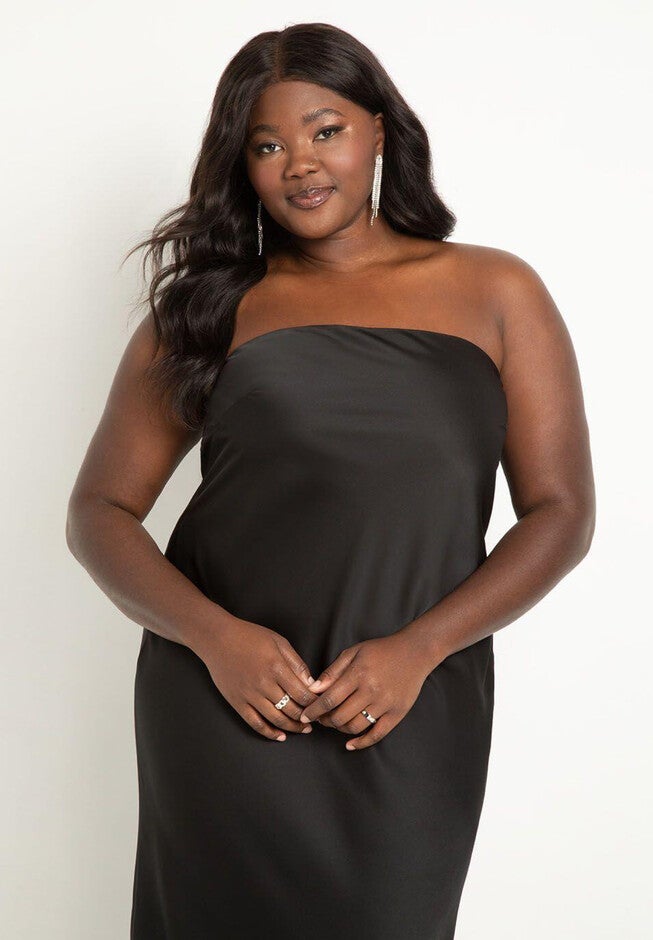 Satin Tube Dress, , on-hover image number null