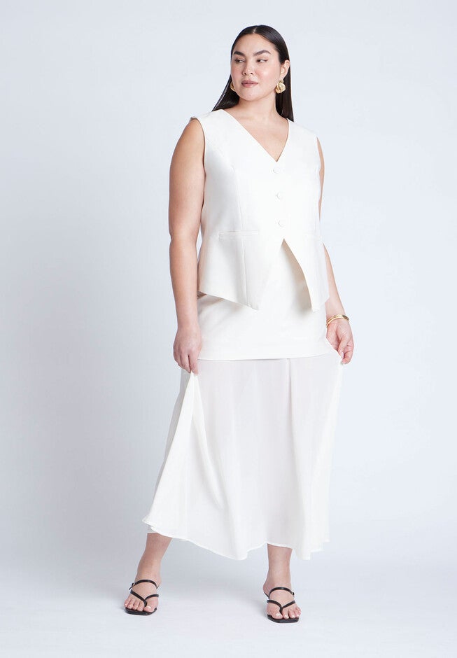 Mixed Media Skirt, CREAM, on-hover image number null