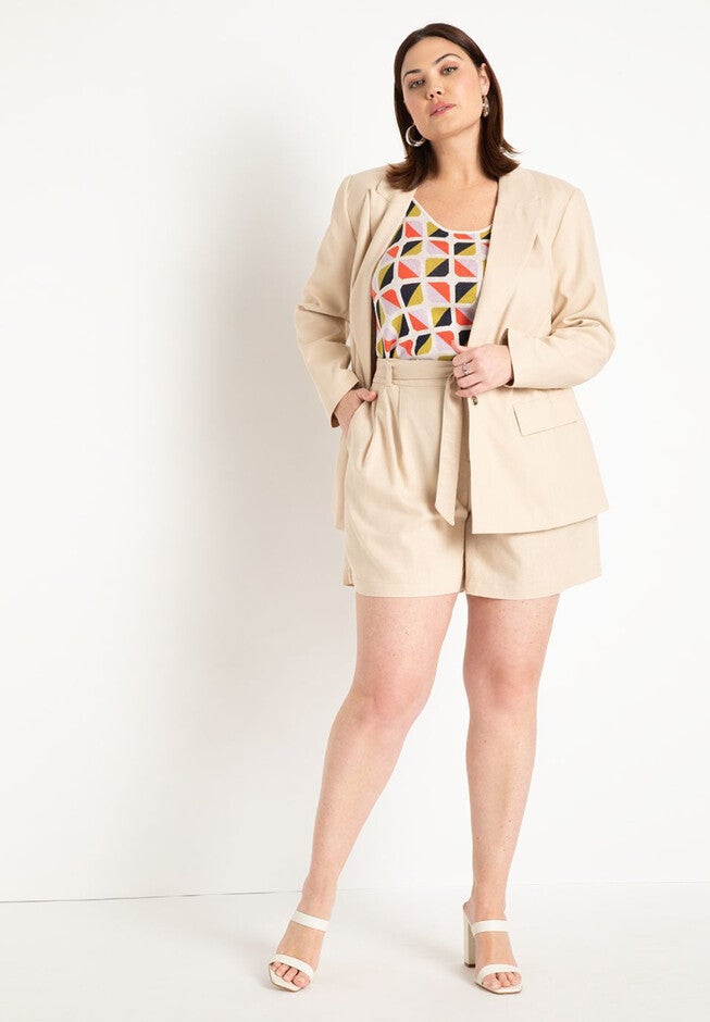 Long Relaxed Linen Blazer, , alternate image number null