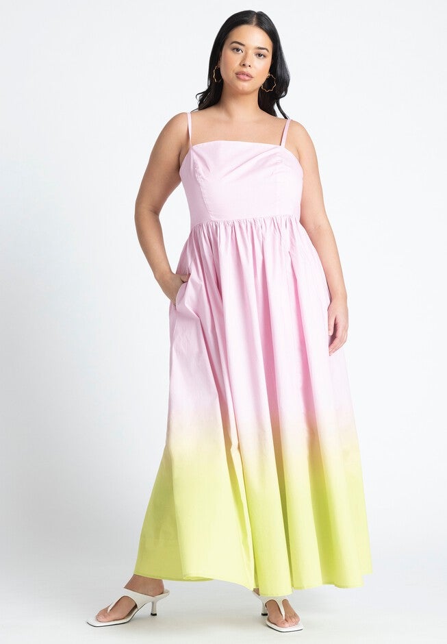Ombre Flare Skirt Maxi Dress, CRYSTAL ROSE, hi-res image number null
