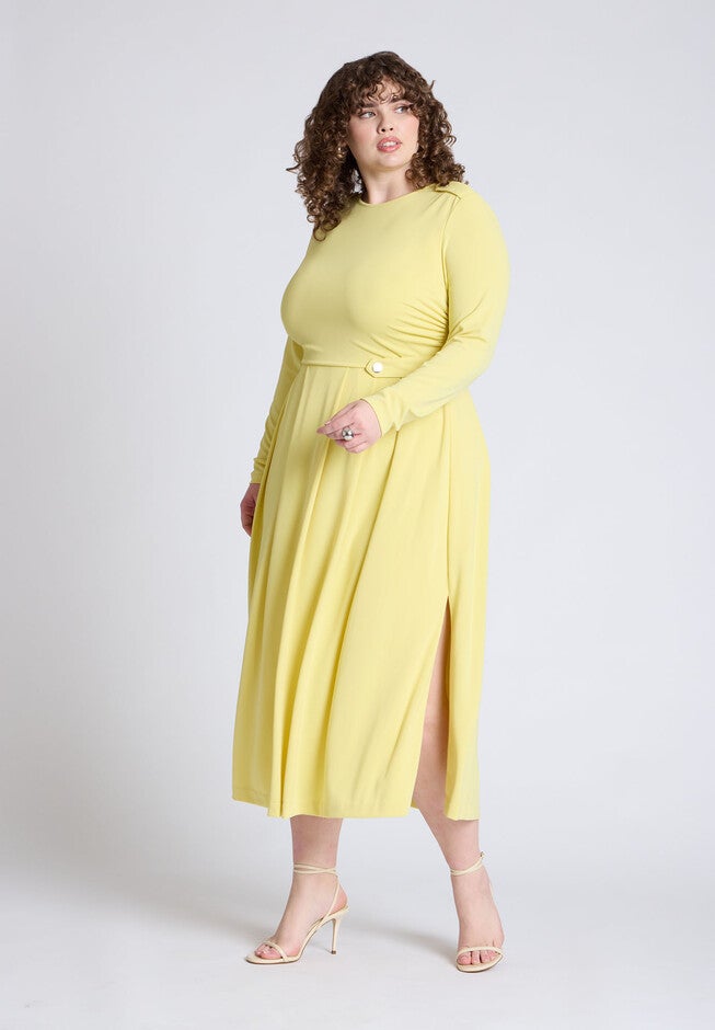 Eupalette Dress With Pleats, LEMONGRASS, hi-res image number null