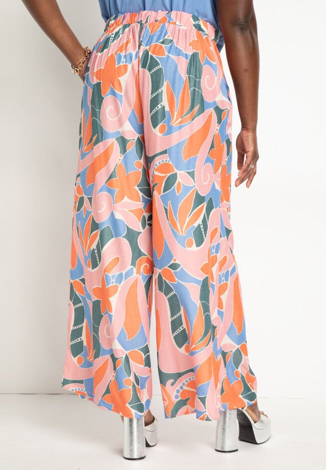Printed Wide Leg Pant, , alternate image number null