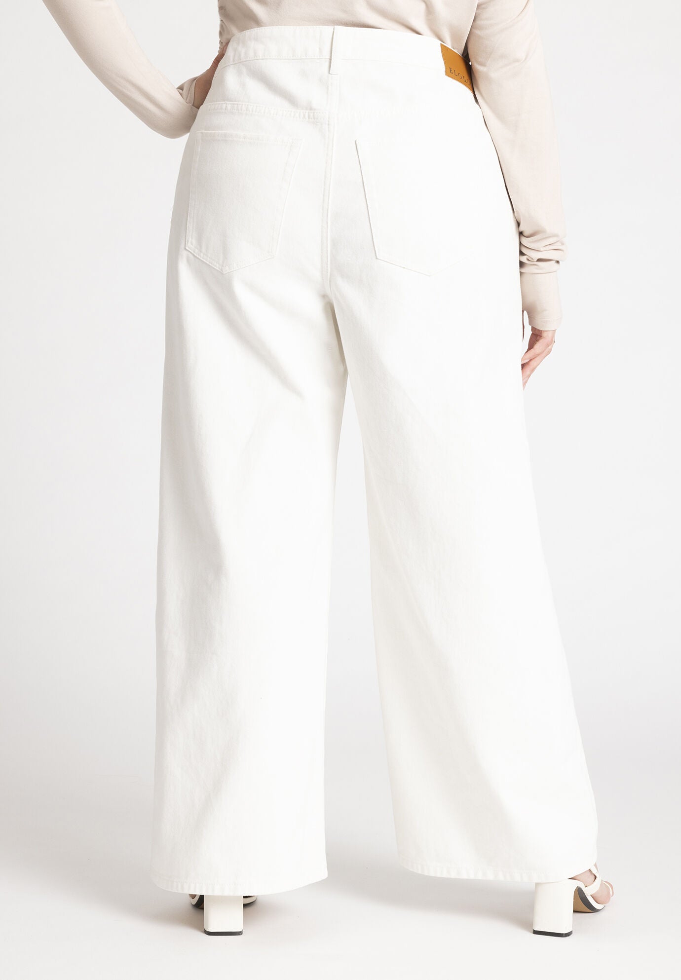 The Yvette Rigid Wide Leg Jean, WHITE, alternate image number 3
