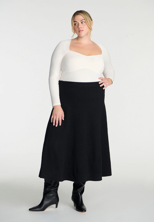 Sweetheart Neck Long Sleeve Top, SUGAR SWIZZLE, alternate image number null