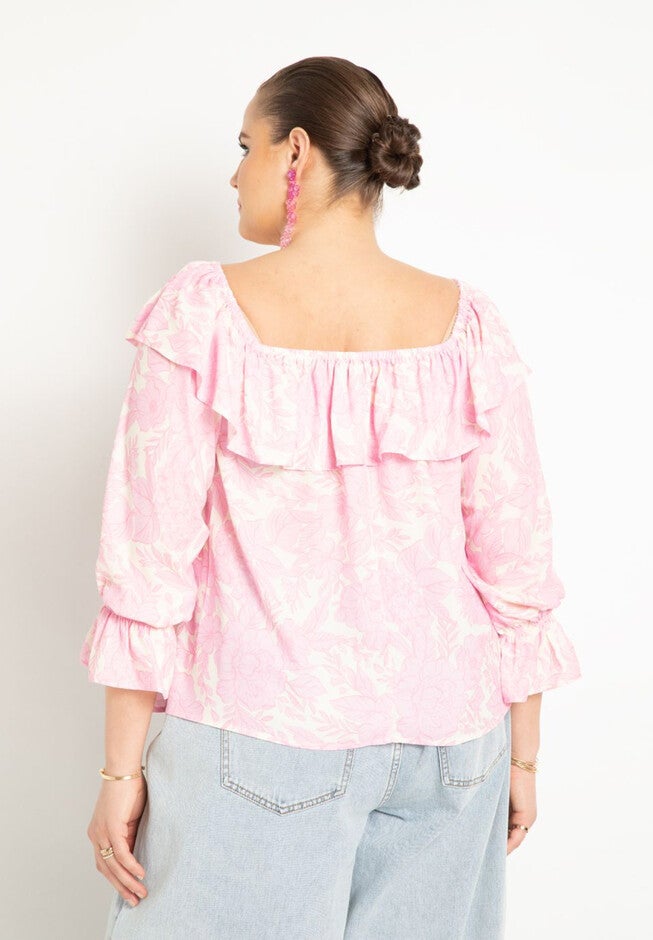 Off The Shoulder Flounce Top, , on-hover image number null