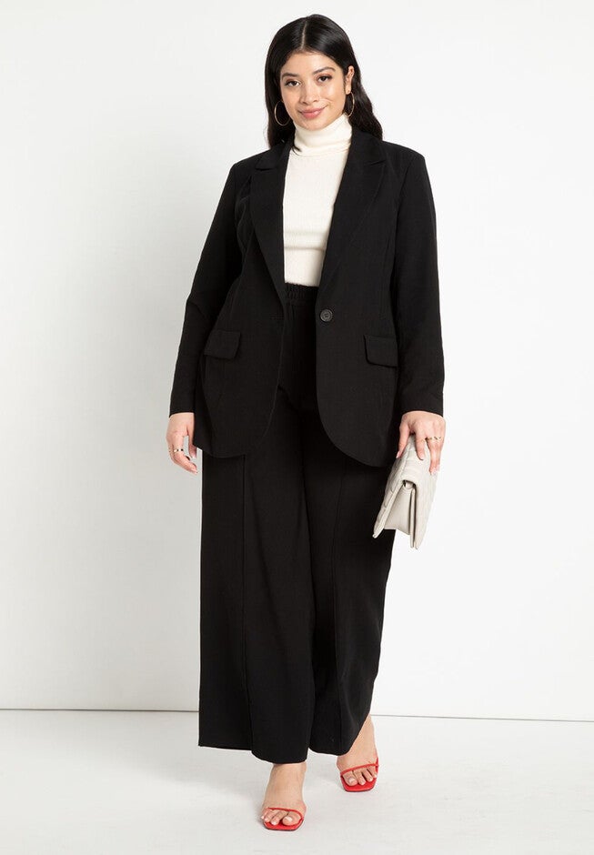 Long Line One Button Blazer, , alternate image number null