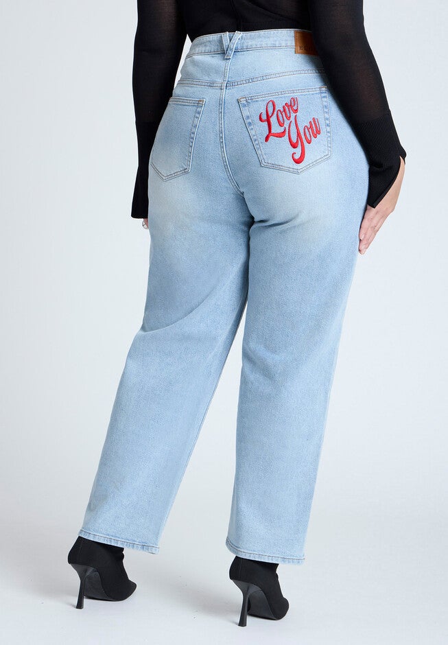 Embroidered Naomi Straight Leg Jean, VINTAGE MEDIUM, alternate image number null