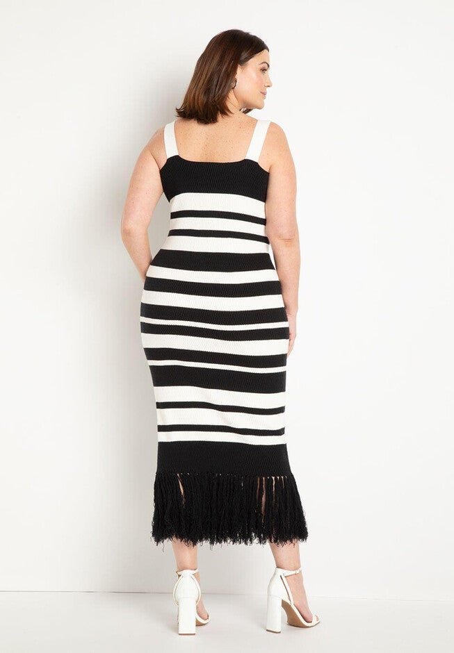 Striped Knitted Maxi Dress, , alternate image number null