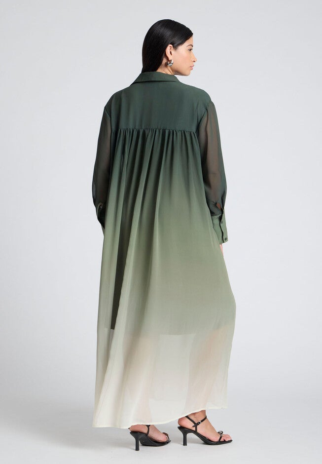 Ombre Shirt Dress, FOREST OMBRE, on-hover image number null