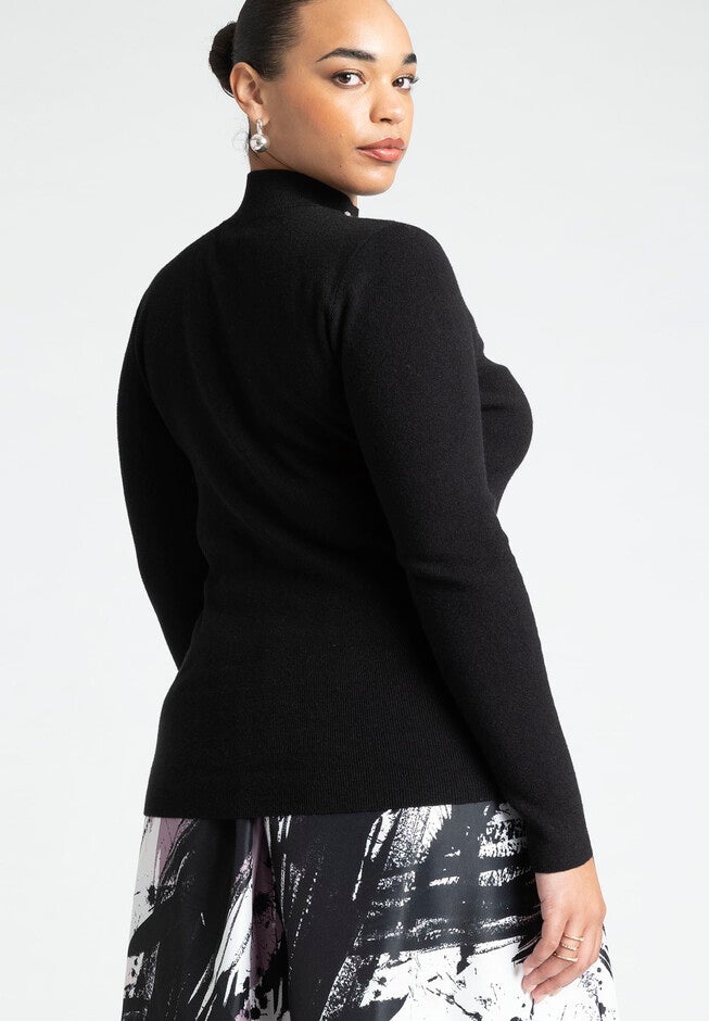 Embellished Neckline Sweater, , alternate image number null