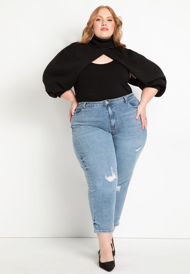 Viola Fit Stretch Denim Mom Jean, , alternate image number null