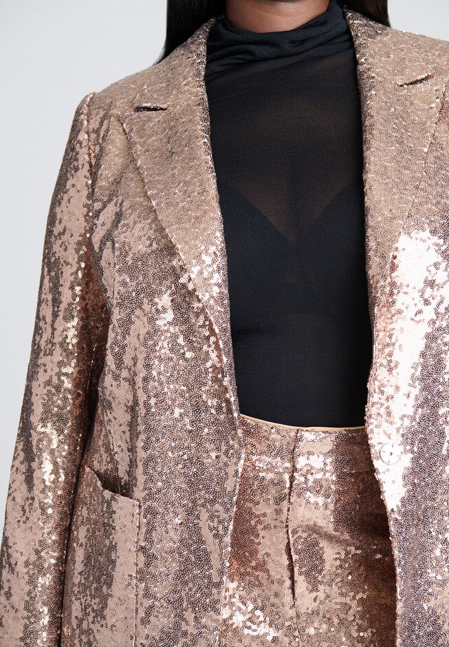 Sequin Blazer, BRONZE, alternate image number null