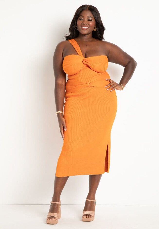 Cropped One Shoulder Knitted Top, , alternate image number null