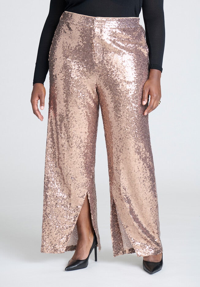 Sequin Trouser, BRONZE, alternate image number null