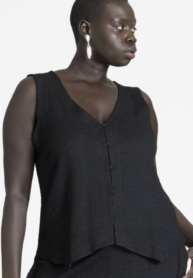 Textured Vest, BLACK ONYX, hi-res image number null