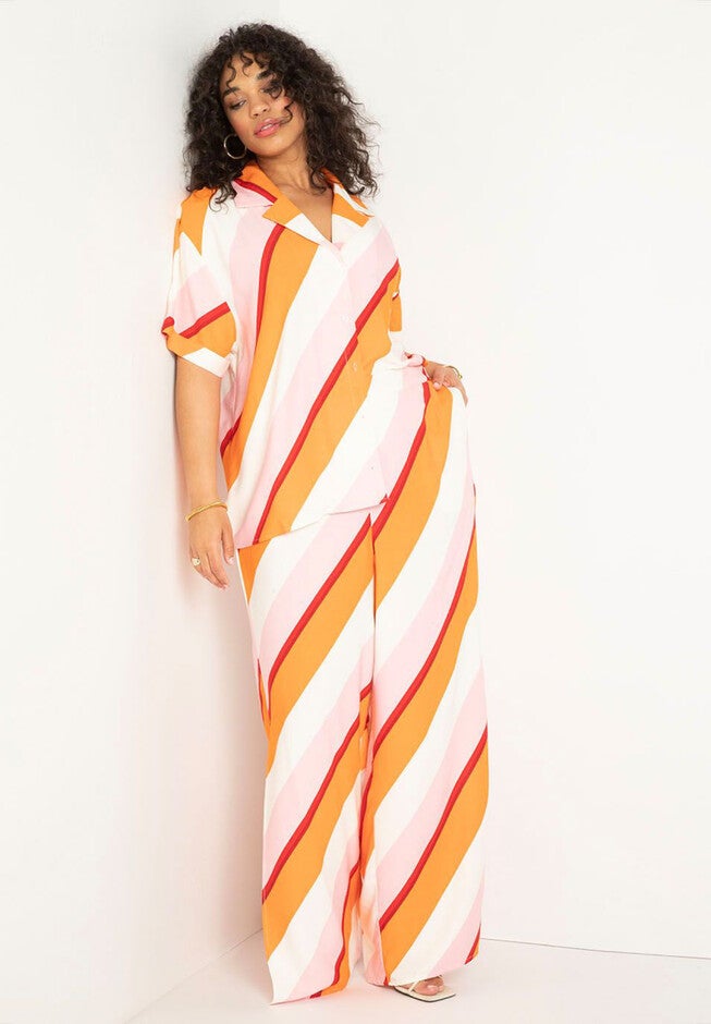 Side Slit Pant, CANDY STRIPE, hi-res image number null