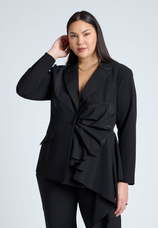 Mixed Media Blazer, BLACK ONYX, hi-res image number null