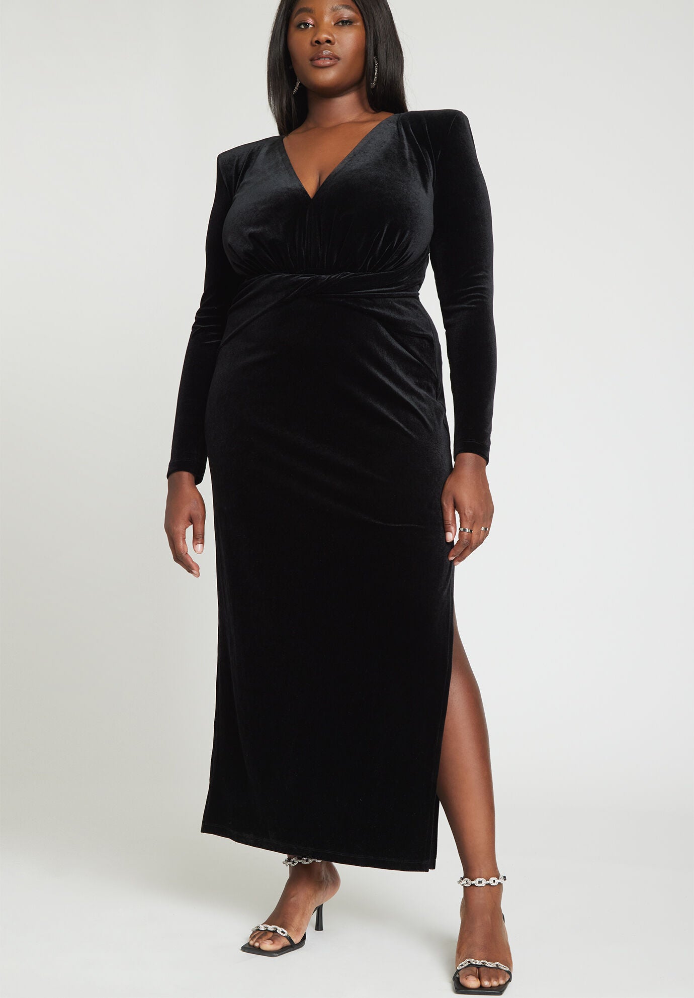 Velvet Tie Waist Gown Fullbeauty Outlet