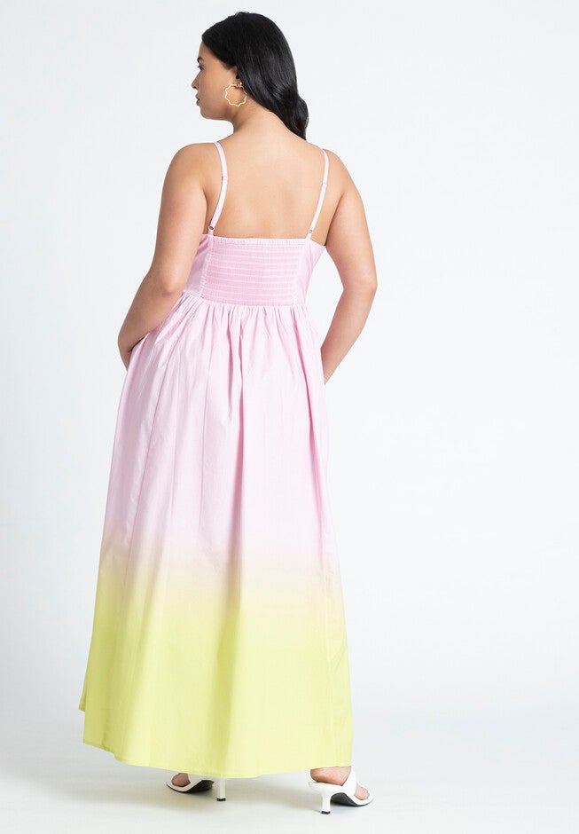 Ombre Flare Skirt Maxi Dress, CRYSTAL ROSE, on-hover image number null