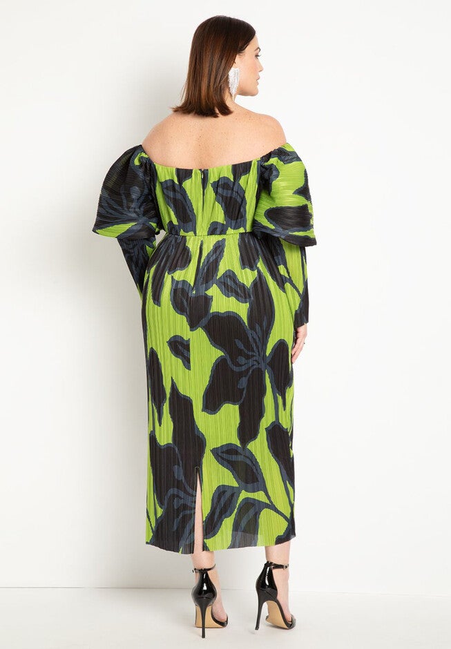 Off The Shoulder Pleated Dress, , alternate image number null