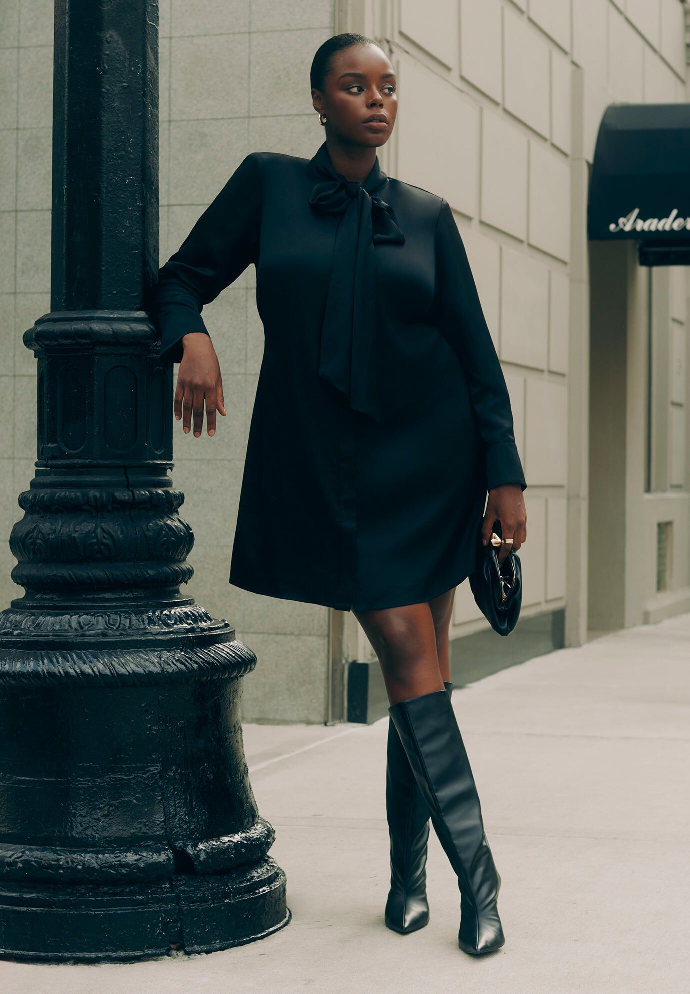 Strong Shoulder Tie Front Mini Dress | Fullbeauty Outlet