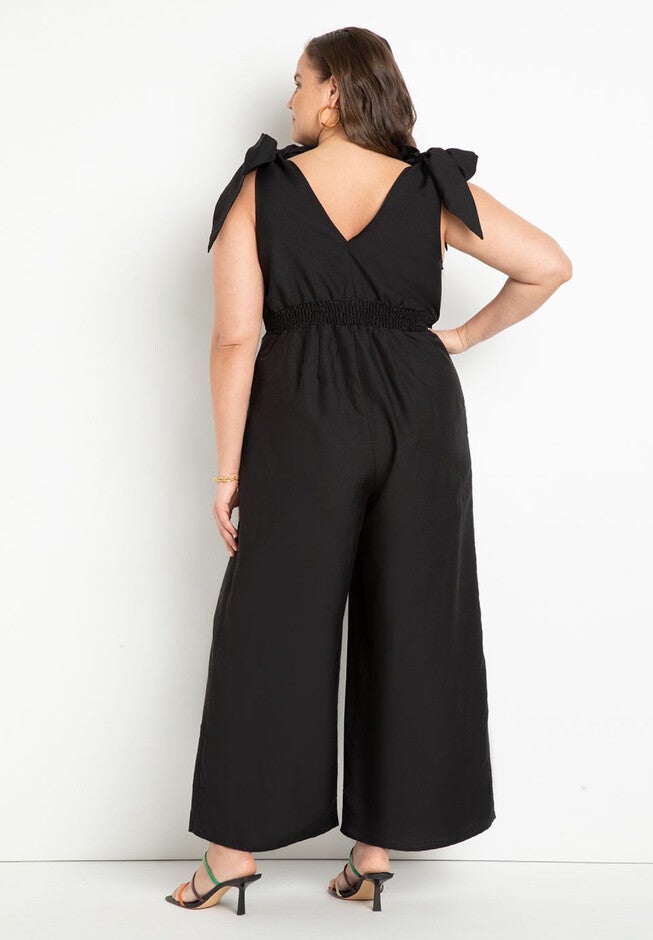 Tie Strap Wide Leg Jumpsuit, , alternate image number null