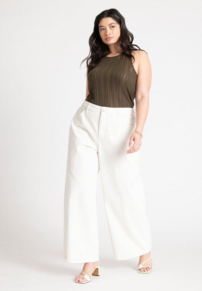 Crochet Twist Back Racer Top, MIDNIGHT OLIVE, alternate image number null