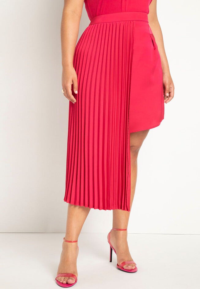 Asymmetrical Pleated Skirt, , alternate image number null