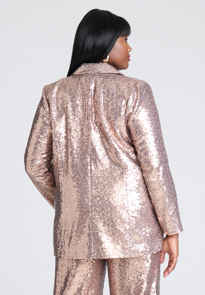 Sequin Blazer, BRONZE, alternate image number null
