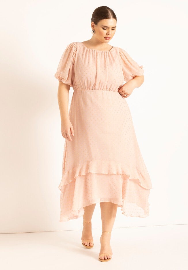 Tiered Ruffle Maxi Dress, ROSE SMOKE, hi-res image number null