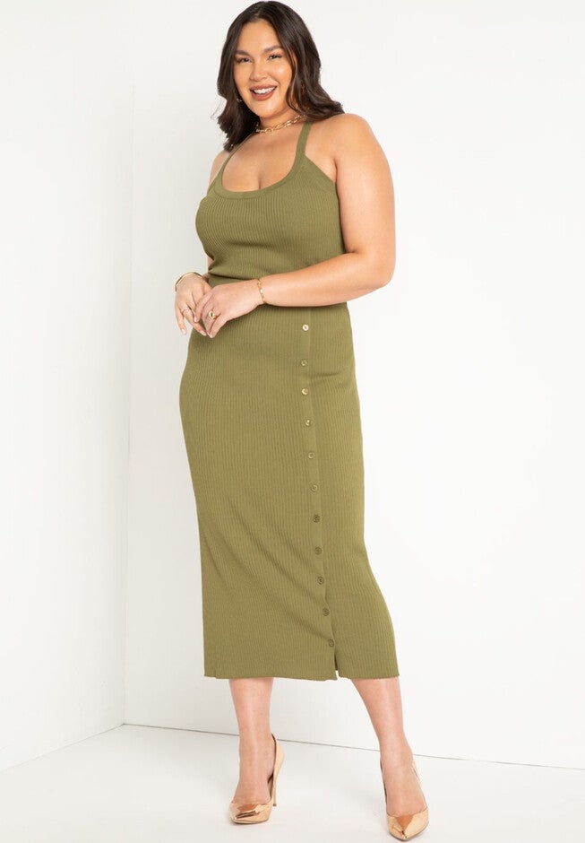 Maxi Sweater Skirt with Button Down Placket, SPHAGNUM, hi-res image number null