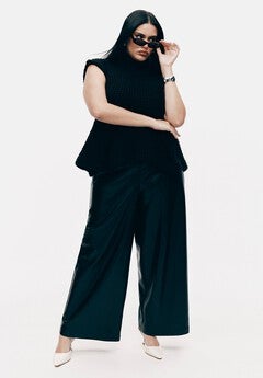 Wide Leg Faux Leather Pant