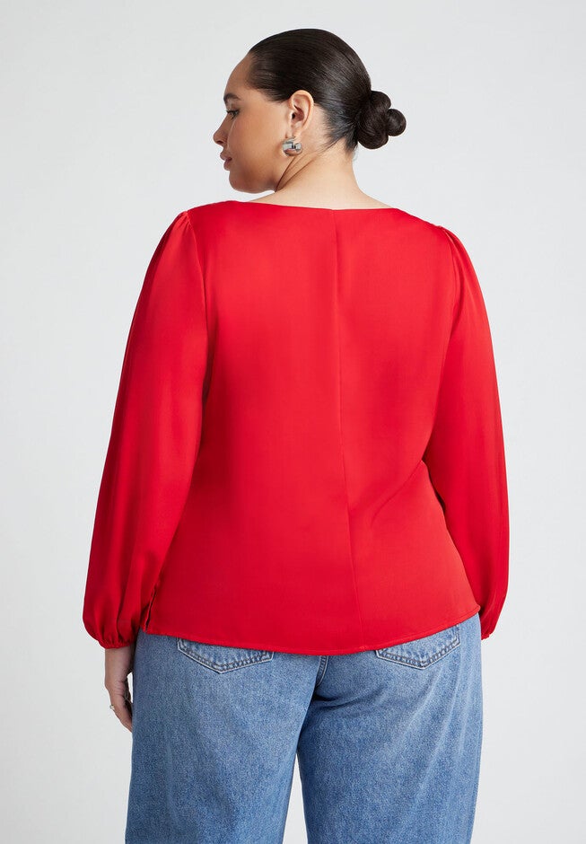 O Ring Neck Drape Top, BARBADOS CHERRY, on-hover image number null