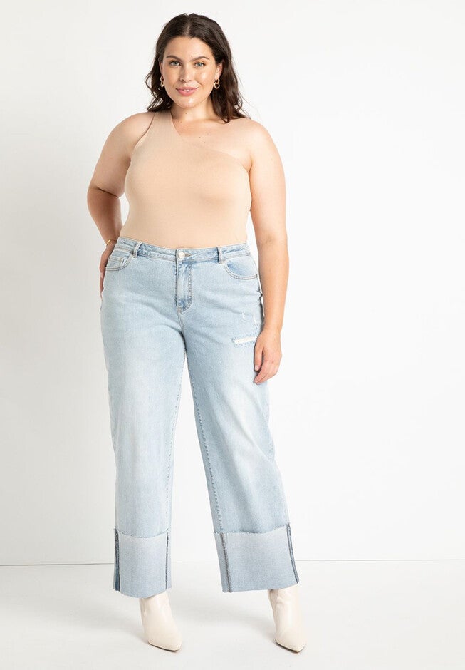 Cuffed Straight Leg Jean, , alternate image number null