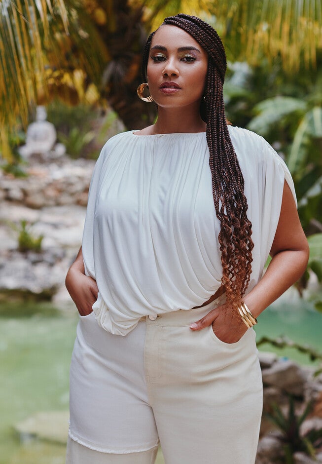 Draped Cropped Top, SUGAR SWIZZLE, hi-res image number null