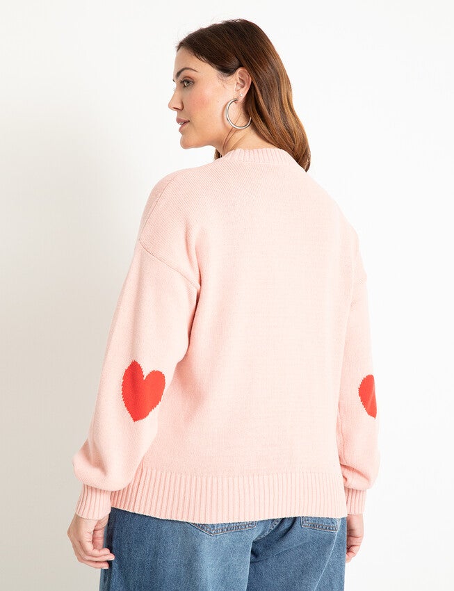 Heart Sweater, POWDER PINK, on-hover image number null
