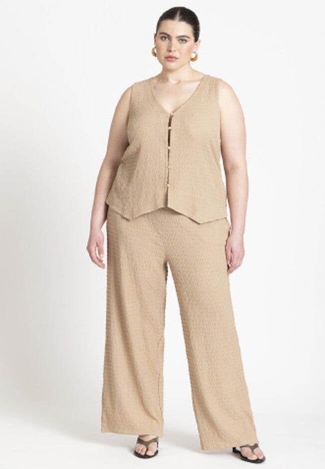 Textured Wide Leg Pant, RUSSET, hi-res image number null