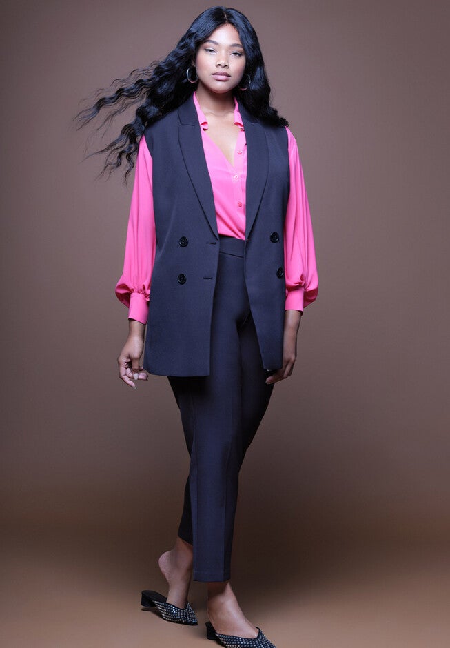Slim Leg Venice Crepe Trouser, , alternate image number null